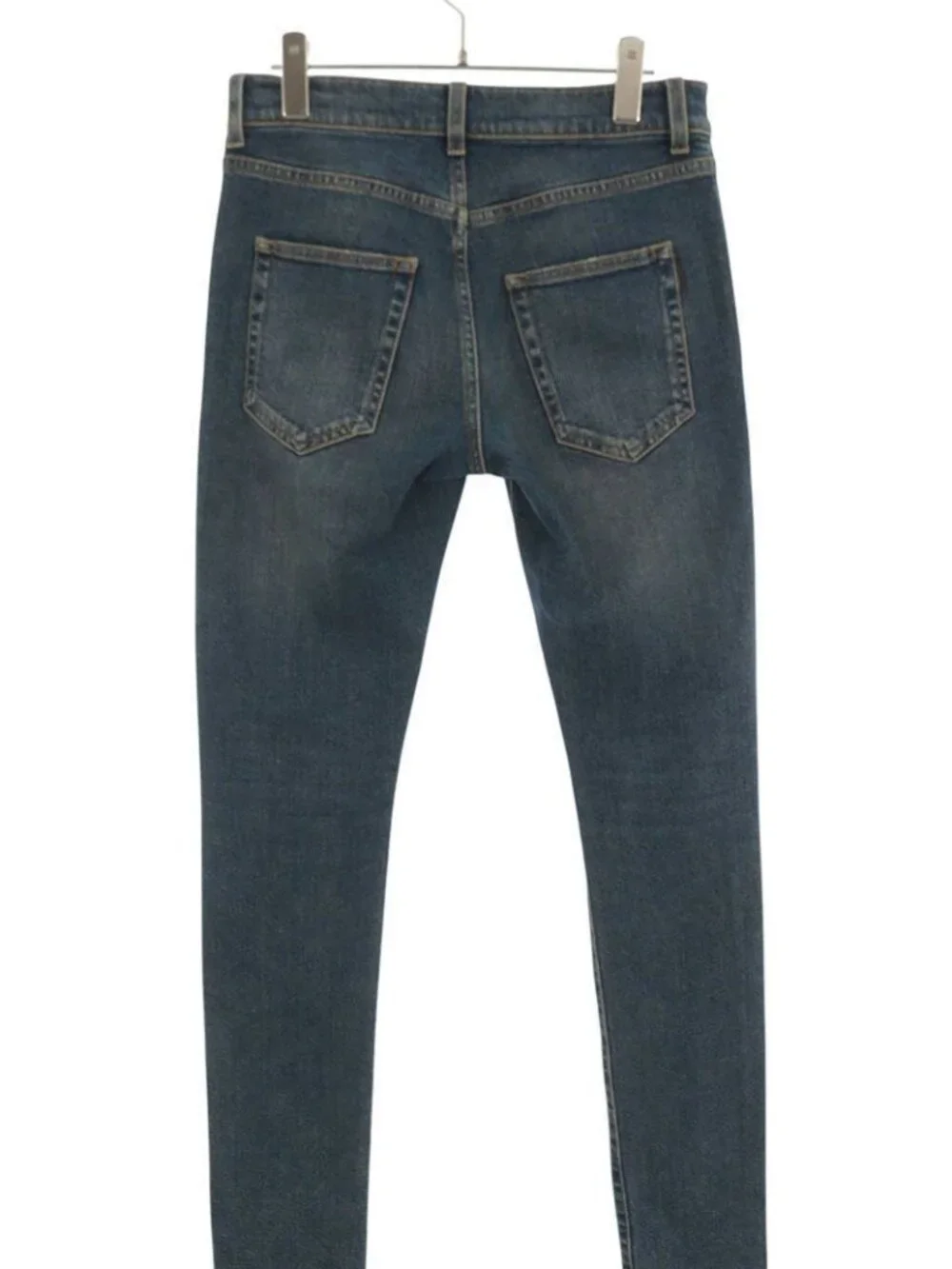 Saint Laurent Paris Knee Crush Skinny Denim Pants